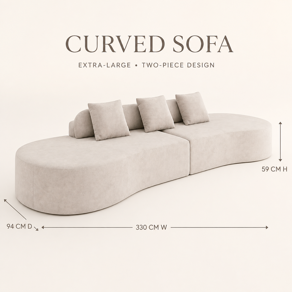 Sculpted Curved Sofa