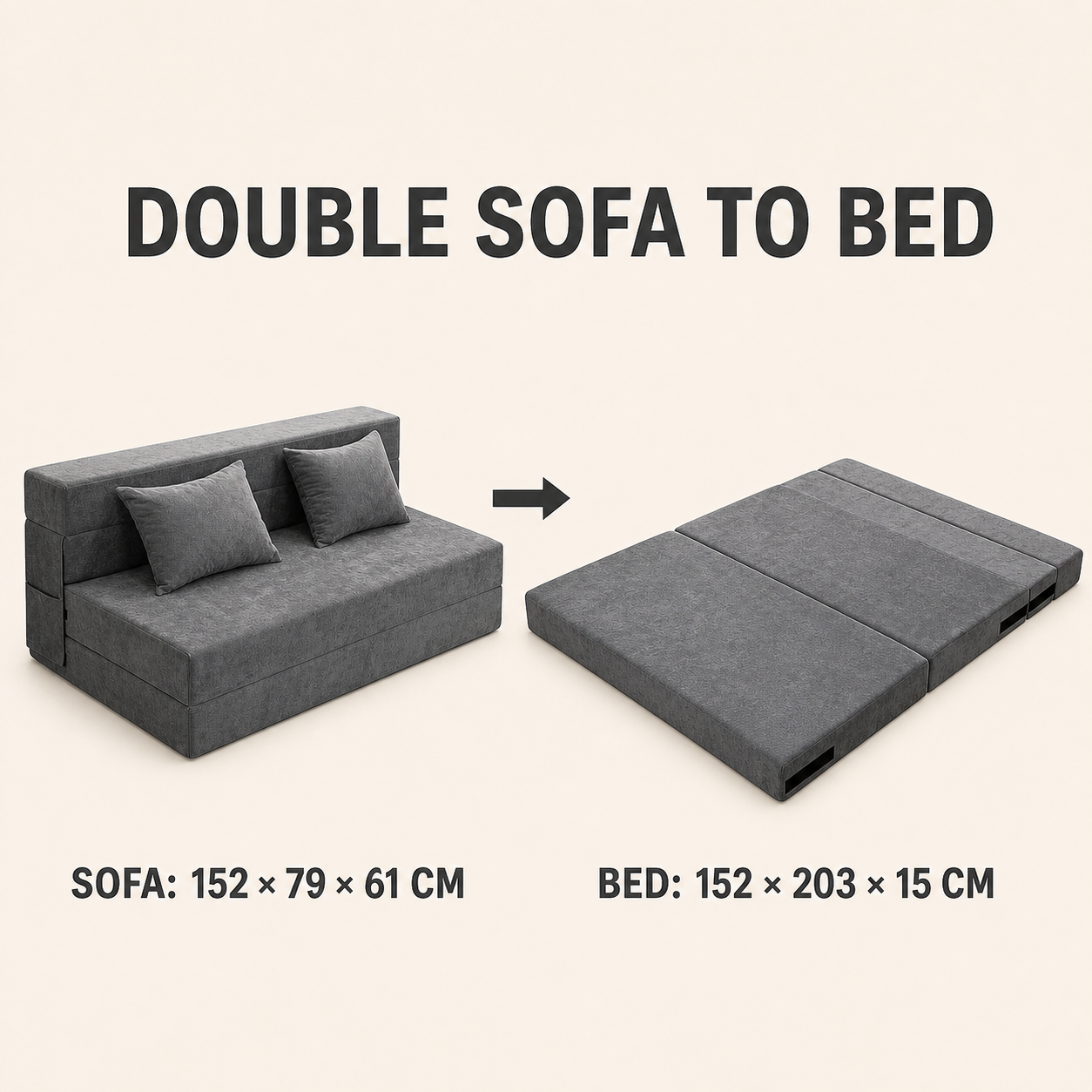 Convertible Double Sofa Bed